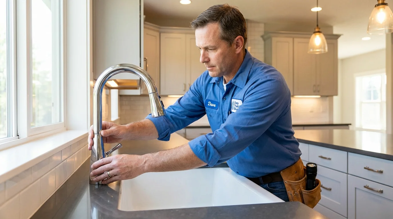 Kitchen faucet installation by Johns Plumbing LLC in Dennis Port