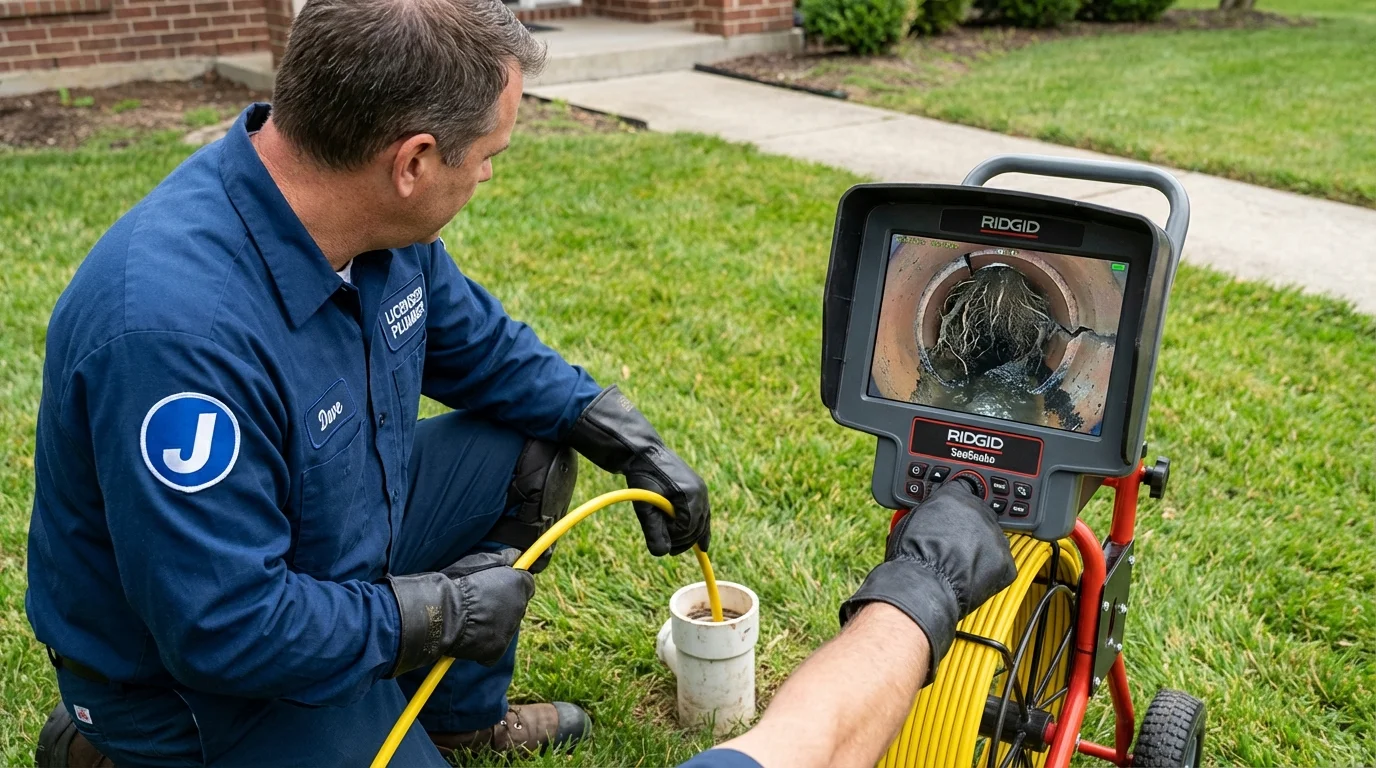 Sewer camera inspection being performed by Johns Plumbing LLC in Dennis Port